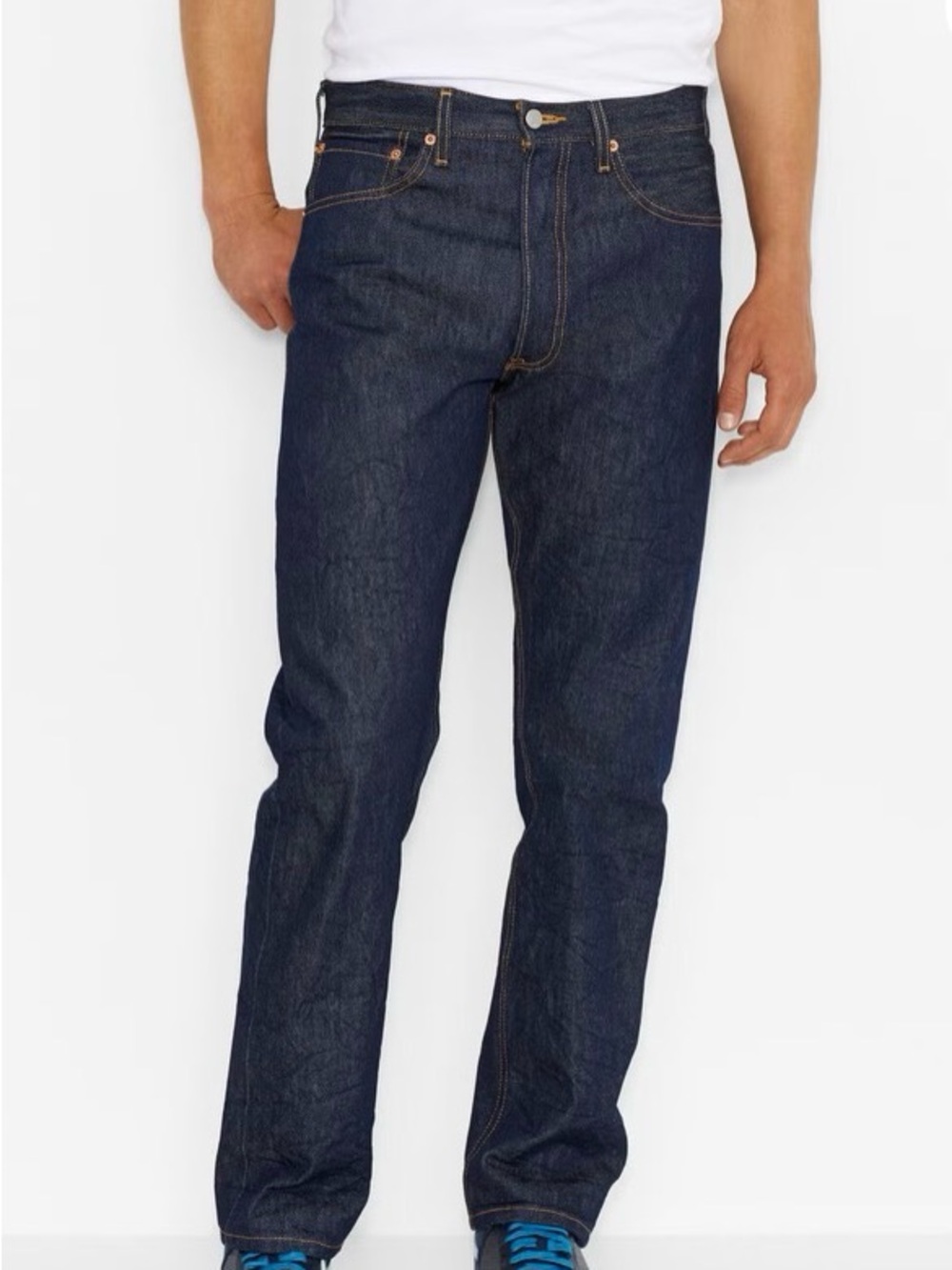 Levis Premium 501 XX Jeans Mens Size 38x34 Indigo Black Straight Leg Denim Pants